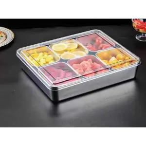 투명뚜껑 스푼 반찬바트 업소용 304스텐 8 식당 6구 포함