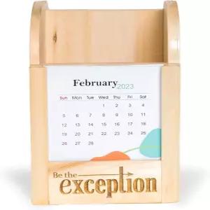 종이 달력이 있는 IVEI 나무 펜 스탠드 책상 정리함 유틸리티 장식 공부방용 력 세트 사무실 학교 가정용