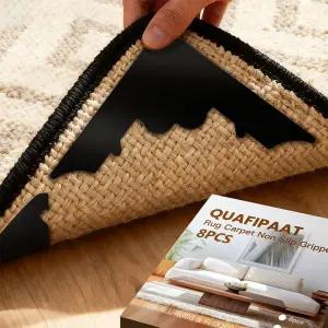 콰피팟 러그 패드 그 8개의 재사용 가능한 미끄럼 방지 단단한 나무 바닥과 타일에 손상 없이 모서리를