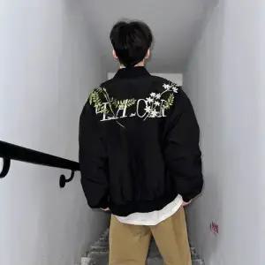 남친 가을 빈티지 야구 상의 얇은 넥 점퍼 코트 항공 자수 DUCHI3