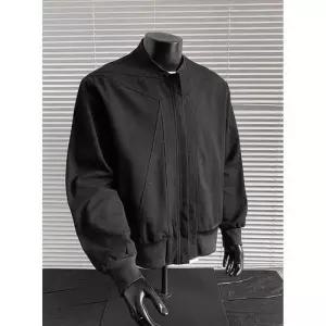 검정 빈티지 가을 남사친 야구복 역삼각 점퍼 코트 항공 하드보일드 DUCHI3