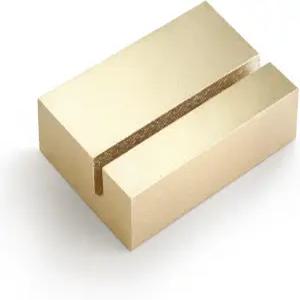 UNIQOO 3.5인치 골드 버치 우드 스탠드 월 책상 캘린더 원목 블록 베이스 카드 재고 홀더 오피스 홈 리테일