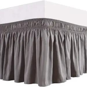 우아한 장식 100 이집트 코튼 침대 스커트 9인치 드롭 랩 어라운드 럭셔리 650 스레드 수 조절 가능한 탄성