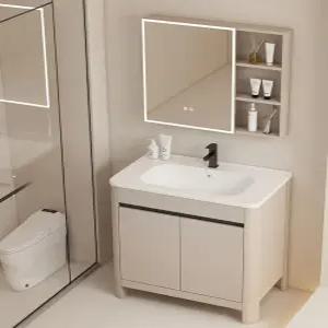 세면대 수납장 900 플랩장 수납 세면기 일체형 심플