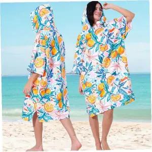 비치가운 판초타월 후드 대형 해변 수영장 물놀이 착용형 타월 속건 휴가 레저용품