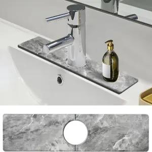 주방 싱크대 스플래시 가드 수도꼭지 매트 규조류 흡수 손잡이 드립 캐처 욕실용 3.93인치 회색