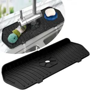 실리콘 싱크대 스플래시 매트 수도꼭지 캐처 드립 프로텍터 가드 스펀지/비누 홀더 주방 카운터 및 욕실용