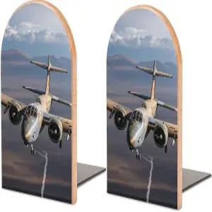 미 육군 비행기 책 목재 장식용 비스키드 클래식 유니버설 메탈 베이스 홈 오피스 및 도서관용 다목적 아치