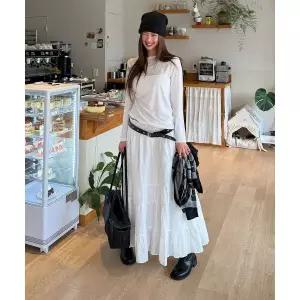 셉렙샵 에디션 CELEBSHOP EDITION 26SS 코튼100 티어드 풀 스커트 2079007658 384415