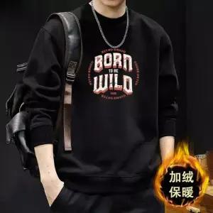 코아픽샵 빈티지 캐주얼 가을 남성용 키작남 맨투맨 라운드 빅사이즈 기모 상의 꾹3