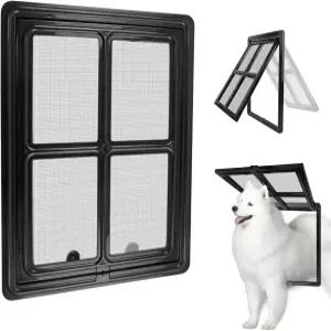 남산 개 스크린 도어 통로 크기 12 x 16 인치 슬라이딩 대형 애완동물 자석 자동 닫힘 자체 조립 잠금 가능