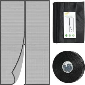 자동 밀봉 마그네틱 스크린 도어 크기 32 x80 에 적합 강력 자석이 있는 접이식 헤비 듀티 메쉬 네트