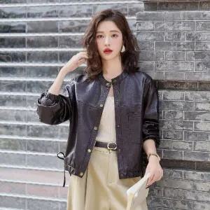 솔저스여사친 가을 PU 가죽 재킷 점퍼 스위트 탑 OPH3