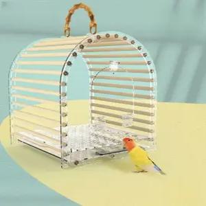 앵무새 이동장 새장 산책 이동가방 아크릴 소형 투명 저소음 배낭 조류 야외 항온 대형