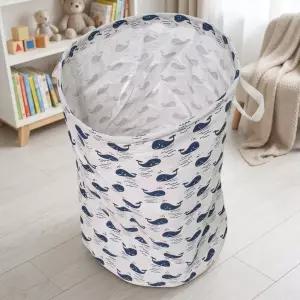 패브릭수납 장난감정리함 고래디자인 린넨바스켓 인형보관