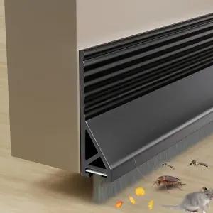 39인치 도어 드래프트 스토퍼 브러시 외부 및 내부 하단을 위한 실리콘 스윕 블랙 씰 차단기 먼지 냉기