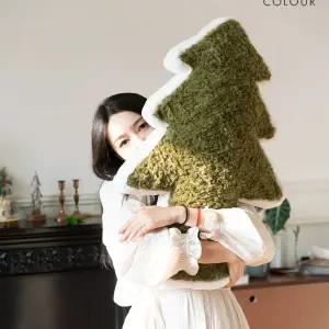 겨울쿠션 트리모양 장식쿠션 인테리어쿠션 초록색 쇼파