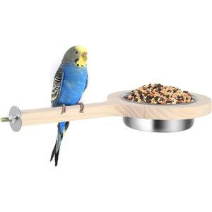 그릇 새장용품 버드 퍼치 수입그릇 2팩 하우스 조류 머그컵 레드 유리 철제