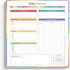 신경이 발달한 성인을 위한 ADHD 데일리 플래너 메모장 생산성 데스크 패드 및 작업 관리를 노트 A4 컬러풀