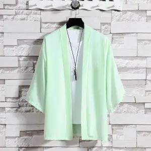 남친 여름 와이드 망토 아우터 가디건 오픈 아이스 루즈핏 남녀커플 커플 브이넥 외투 스타일 원픽2