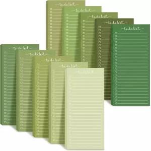 Censen 10 팩 500매씩 할 일 목록 노트 체크리스트 메모장 날짜가 지정되지 않은 색상 블록 쇼핑 패드 주간