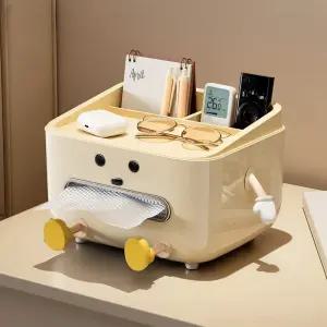 침실 리모콘정리함 다용도꽃이 화이트 수납함 티슈 소품정리함