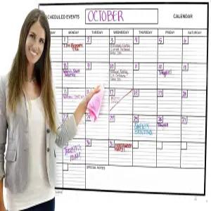 화이트보드 드라이 이레이즈 월간 캘린더 2 x 3 유연한 내구성 시트 소재 목표에 가장 적합한 Acme 기록 홈