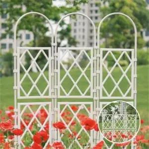 [Deco] 화분파티션 식물파티션 실외파티션 파티션 정원파고라 실내조경 3칸 화이트 125cm