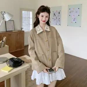 카키 청 봄 빈티지 캐주얼 칼라 재킷 코트 여자재킷 원템1