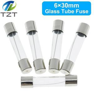 TZT 10PCS 6x30mm  블로우 유리관 퓨즈 0.25A 1A 2A 3A 3.15A 4A 5A 6A 7A 8A 250V
