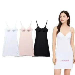 국산 끈나시 빅사이즈 브라캡 인견 여름 원피스잠옷 원피스이너vwx384