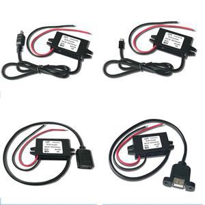 DC-DC 12V ~ 5V 3A 15W 차량용 전원 컨버터 마이크로 미니 소형 USB 스텝다운 전압 공급 장치 출력 어댑터(