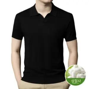 픽호샵 남자 니트 오피스룩 캐주얼 키작남 중년 넥 반팔 가위 칼라넥 터틀넥 파인애플 꾹2