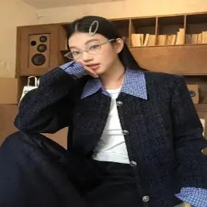 블랙팬서 여친 캐주얼 가을 페이크 투피스 재킷 상의 트렌드 숏 코트 칼라 OPH3