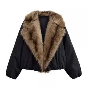 블랙팬서 여친 캐주얼 코트 칼라 털 재킷 OPH1