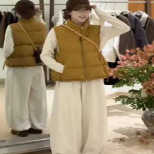 블랙팬서 여사친 캐주얼 넥 패딩조끼 도톰하고 따뜻민소매 아우터 조끼 OPH1