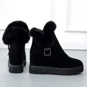 [옷자락]여성 겨울 일상 스웨이드 털 앵클부츠