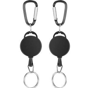 신축성 철사 풀 키체인 태그 카드홀더 반동 벨트 ABS 배지개폐식 릴 ID 홀더 분실 방지 키링 1PC
