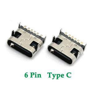 1/20pcs 6 핀 SMT 소켓 커넥터 마이크로 USB  C 3.1 암 배치 SMD DIP PCB 디자인 DIY 고전류 충전