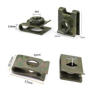 10pcs 자동차 바이크 오토바이 스쿠터 ATV 전자 자전거 플라스틱 커버 금속 리테이너 6mm U 형 클립 M6 M5