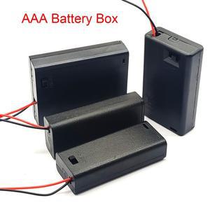 AAA 배터리 홀더 케이스 리드가 있는 박스 온/오프 스위치 커버 2 3 4 슬롯 표준 컨테이너