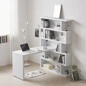 [하프클럽/셀러허브]제이가구 브란스모듈 1400 책상 5단 책장 세트