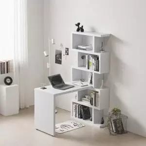 [하프클럽/셀러허브]제이가구 브란스모듈 1400 소형 책상 5단 책장 세트