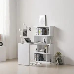 [하프클럽/셀러허브]제이가구 브란스모듈 1200 소형 책상 4단 책장 세트