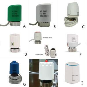 온도 조절기 매니폴드 용 전기 열 액추에이터 밸브 헤드 바닥 난방 라디에이터 정상개방 폐쇄 24V 230V NO