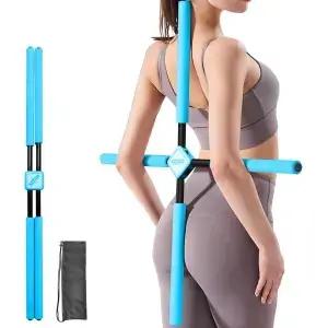 교정 요가 크로스 스틱 - 교정기 남성 여성용 허리 기 스트레칭기 및 스트레이트너