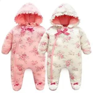 우주복 (겨울용)장미패턴 후드 아동방한우주복 310166