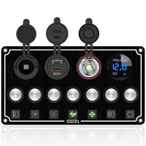 고급 금속 LED 로커 스위치 패널 4-8 갱 자동차 ON OFF 액세서리 마린용