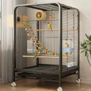 앵무새장 대형 이동장 조류 날림장 바퀴 사육 선반 새집