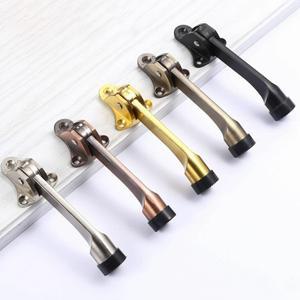 1Pc 킥 다운 문 스톱퍼 아연 합금 발로 작동하는 레버 미끄럼 방지 고무 홈 하드웨어